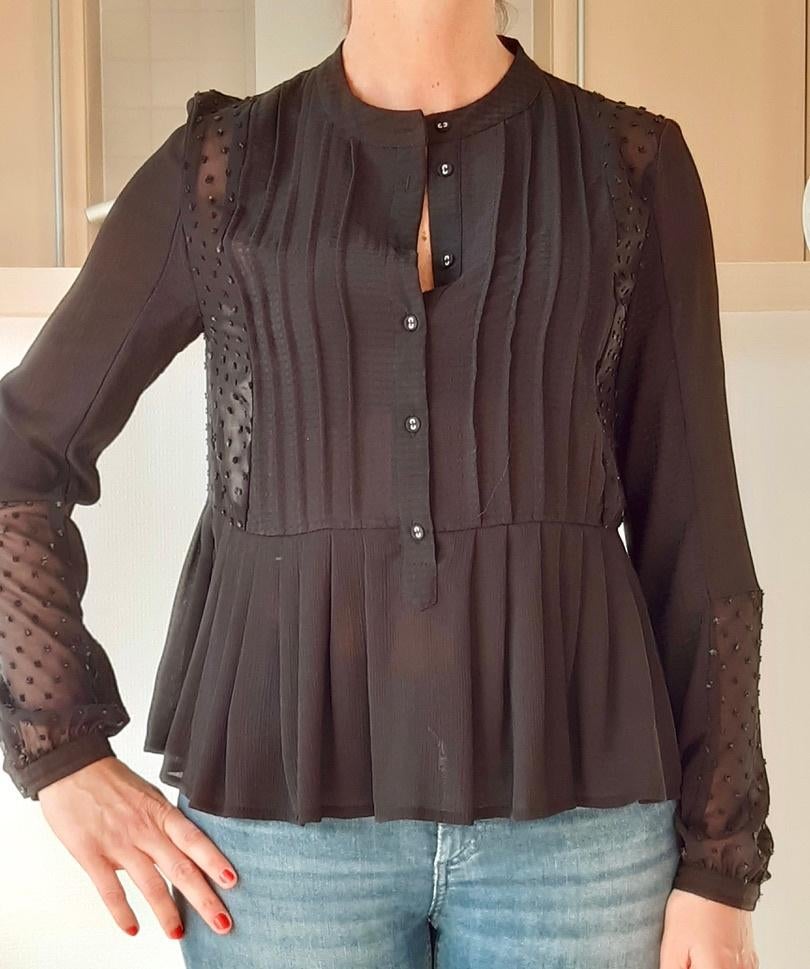 Magnifique blouse en voile noir - neuve, Enlèvement ou Envoi, Neuf, Taille 36 (S), Noir