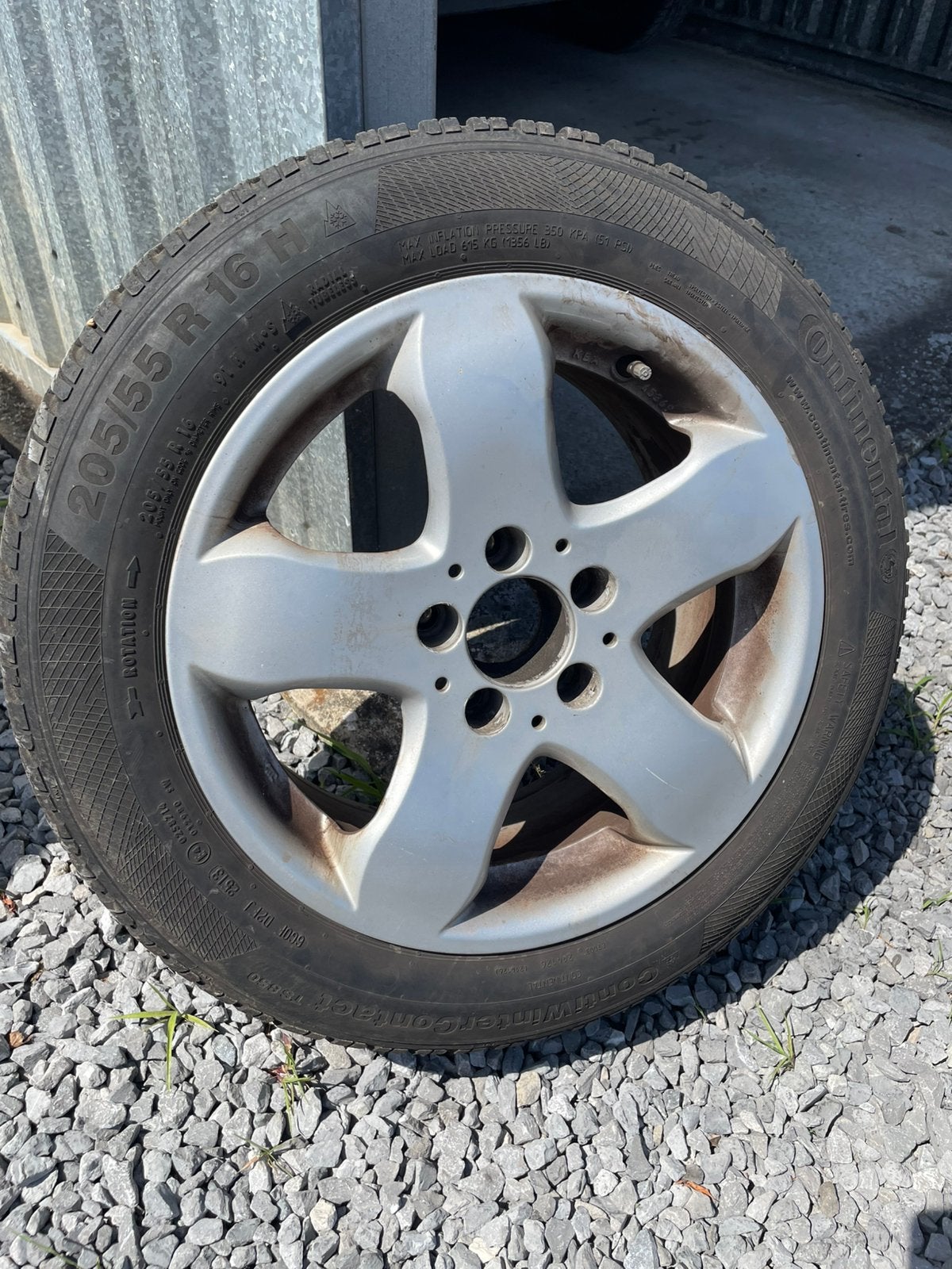 Mercedes-velgen met winterbanden, Auto-onderdelen, Banden en Velgen, Ophalen, Gebruikt, Velg(en), 16 inch