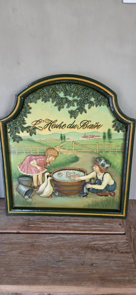 Scène nostalgique/panneau en relief en bois 3D/Country Corne, Enlèvement ou Envoi