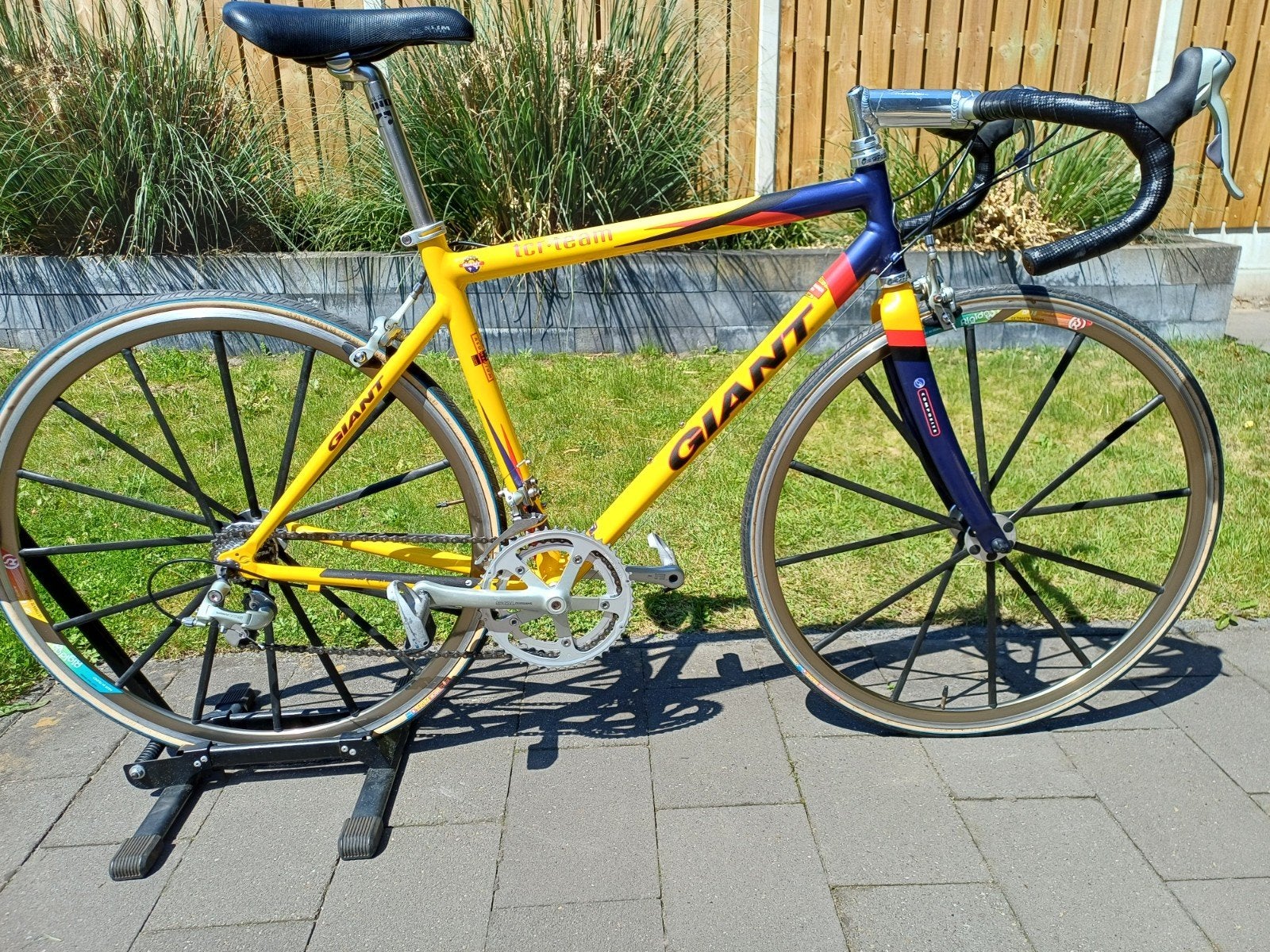 Giant TCR Team met Mike Burrows wielset z.g.a.n.  !!!!, Ophalen, 28 inch, Velgrem, Aluminium