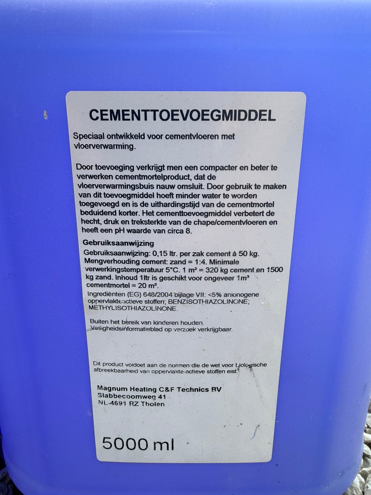 Cementtoevoegmiddel - 2 x 5 liter, Doe-het-zelf en Bouw, Overige Doe-Het-Zelf en Bouw, Ophalen
