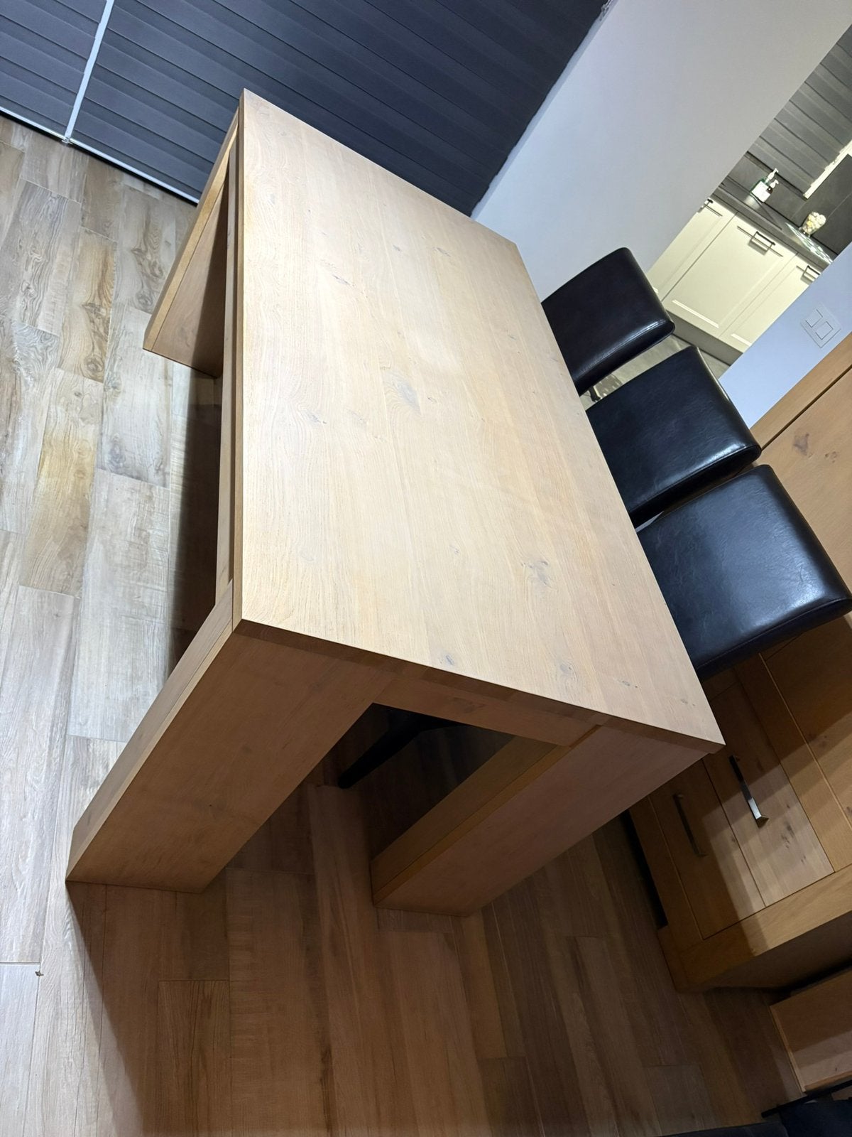 Eettafel naturel eik, Ophalen, 50 tot 100 cm, Zo goed als nieuw, Vijf personen of meer