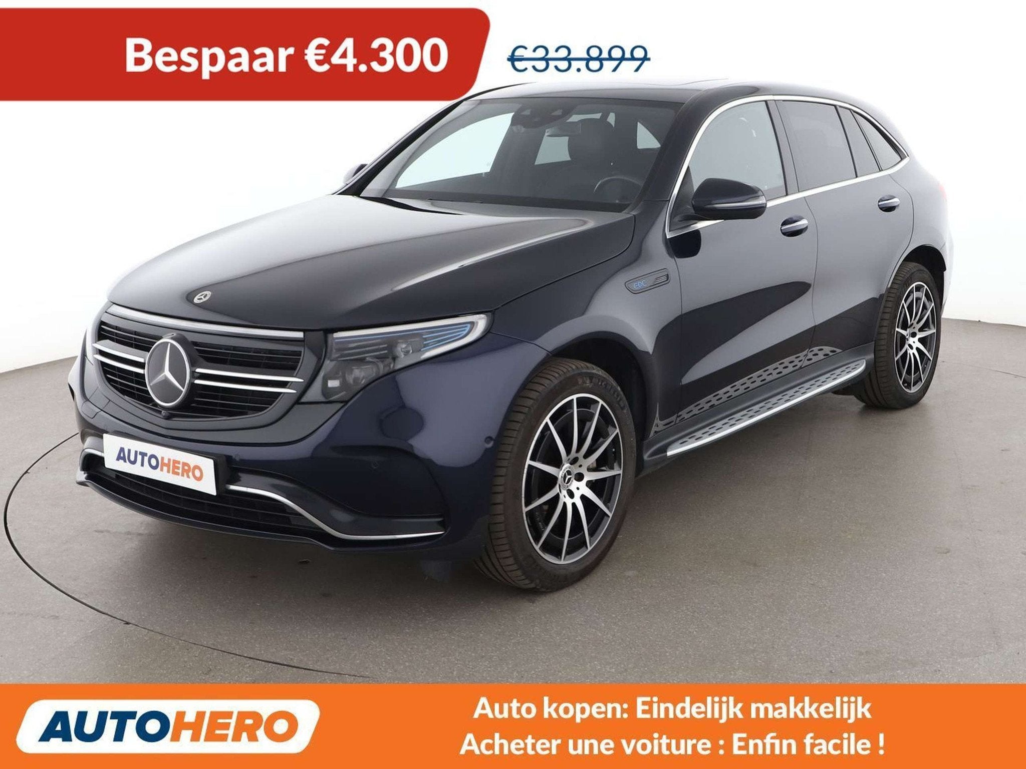 Mercedes-Benz EQC 400 electric drive 300 kW 4Matic AMG Line, Auto's, Mercedes-Benz, Gebruikt, Zwart, Blauw, 408 pk