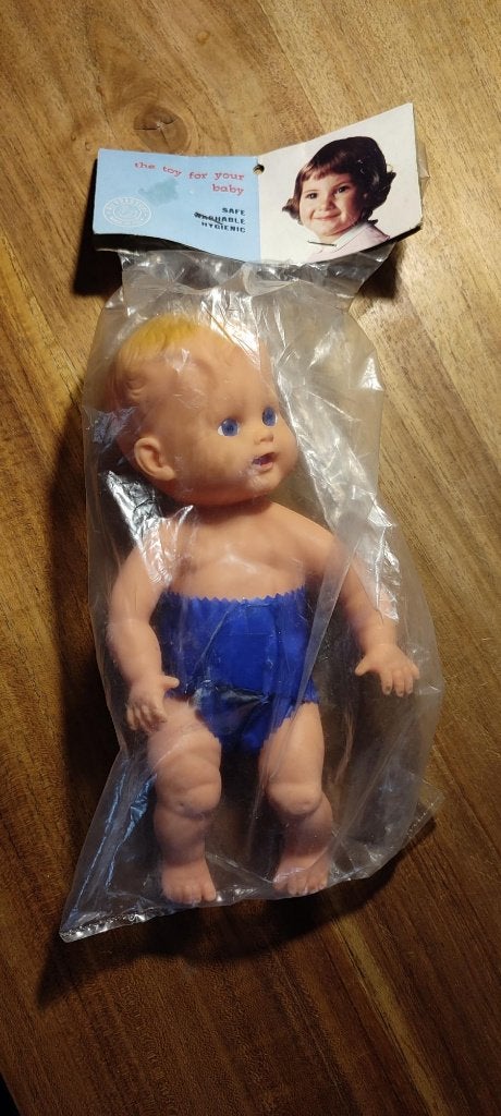 Vintage Rubbertoys rubberen babypop jaren 60 (Italië), Antiek en Kunst, Ophalen of Verzenden