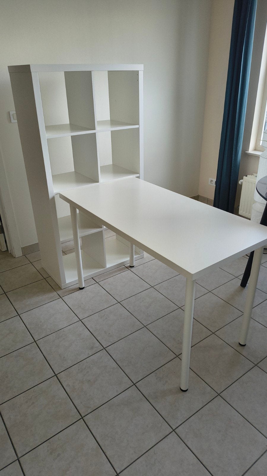 Ikea halve kallax met zijtafel, Huis en Inrichting, Kasten | Boekenkasten, Ophalen, Gebruikt, 100 tot 150 cm, 50 tot 100 cm