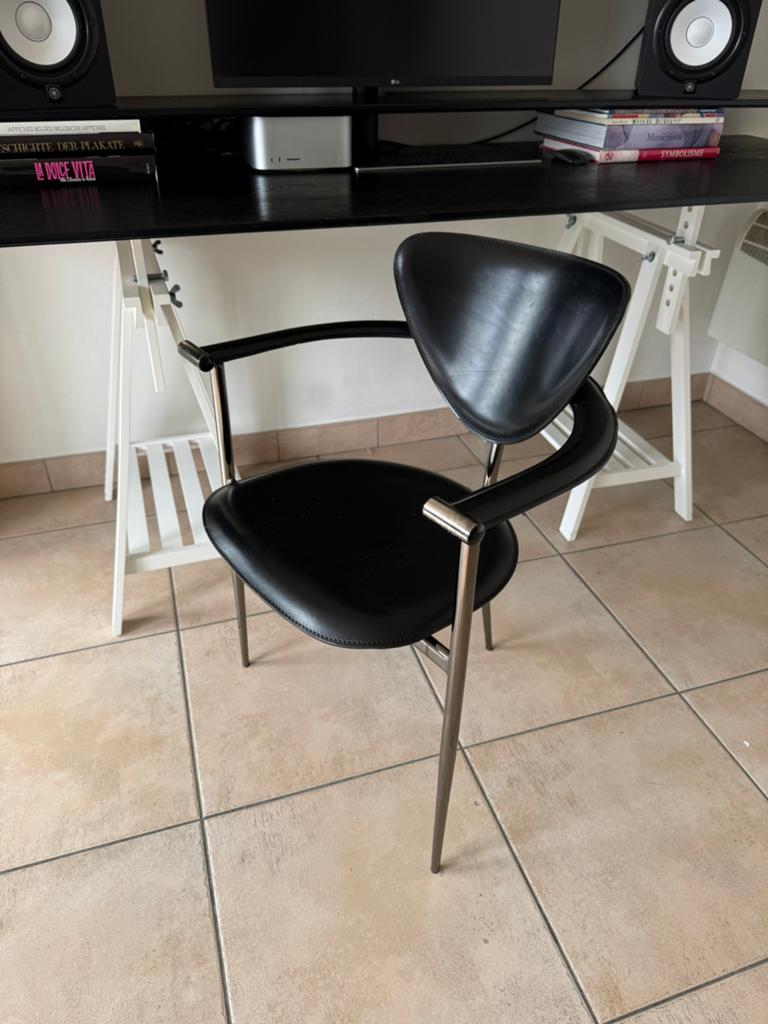 Arrben vintage stoel italy, Ophalen, Gebruikt, Zwart, Leer