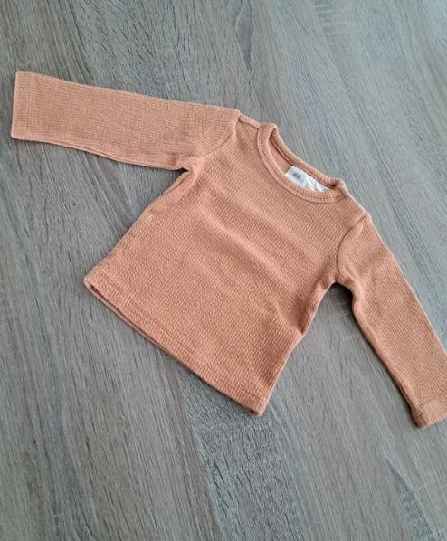 H&M koraal longsleeve 62, Kinderen en Baby's, Babykleding | Maat 62, Meisje, H&M, Ophalen of Verzenden, Zo goed als nieuw
