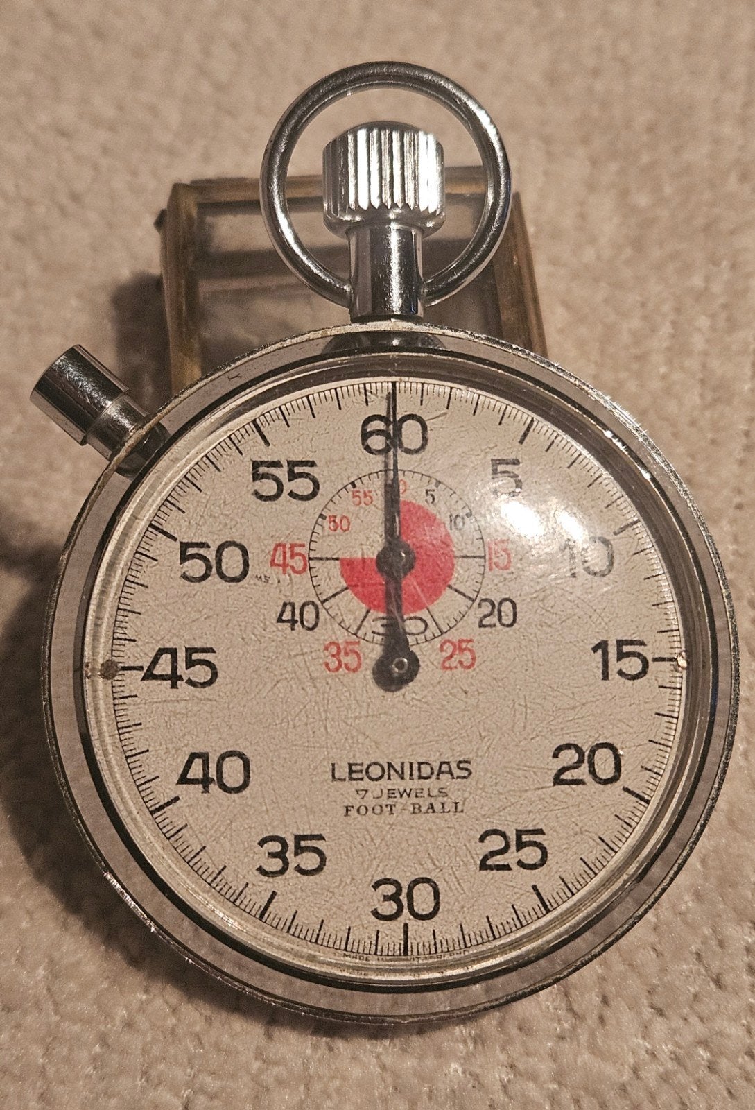 Chronomètre Vintage LEONIDAS "Foot-Ball" — 7 Rubis (Swiss Ma, Enlèvement ou Envoi