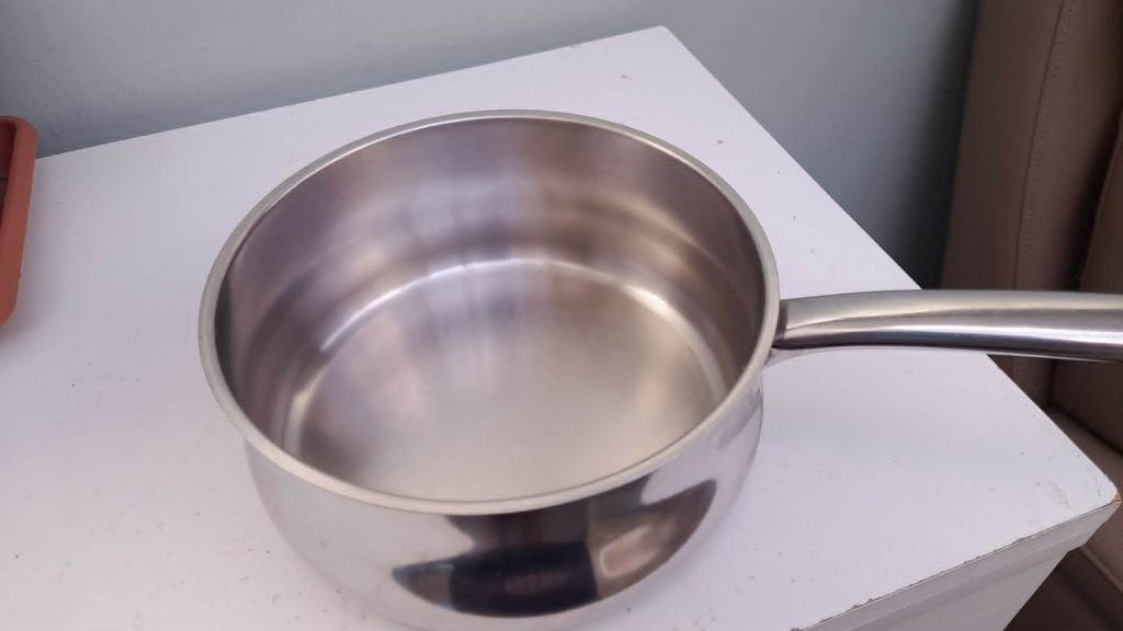 Steelpan 18 cm  demeyere, Huis en Inrichting, Keuken | Potten en Pannen, Ophalen, Zo goed als nieuw, Demeyere