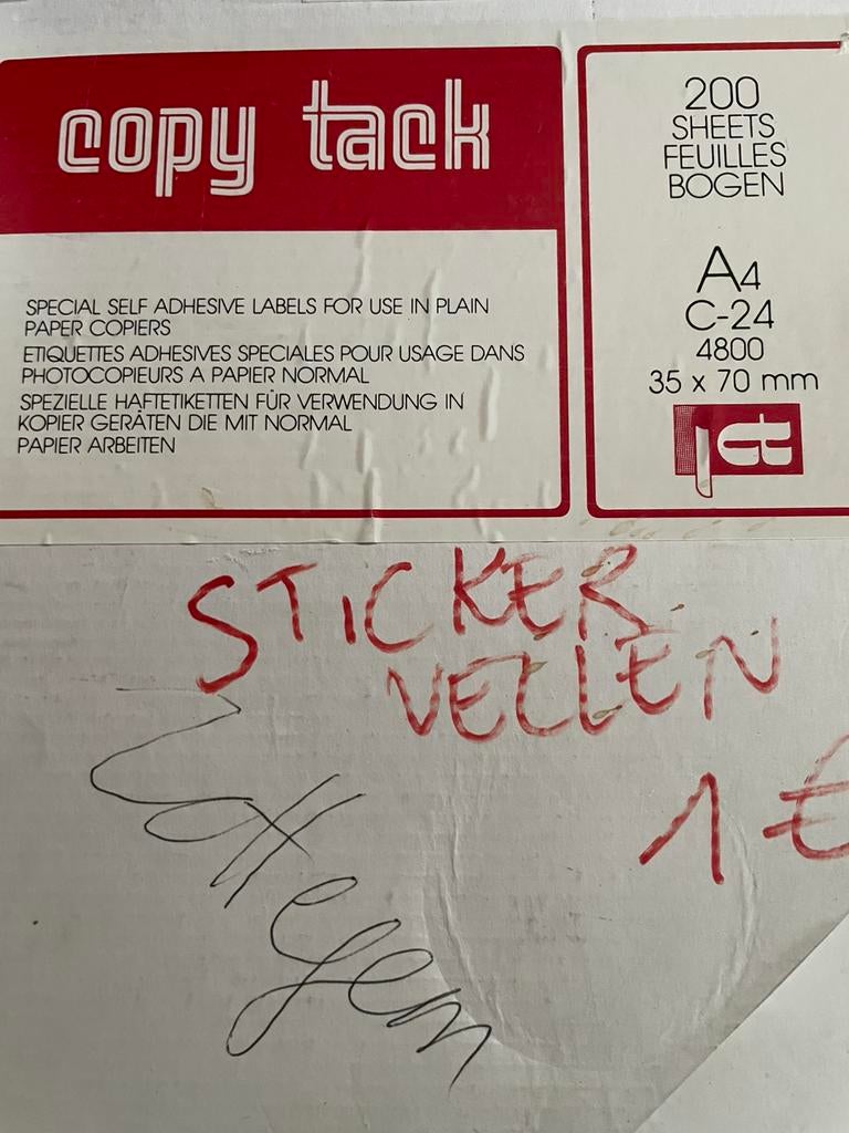 Stickervellen, Computers en Software, Labelprinters, Ophalen, Zo goed als nieuw