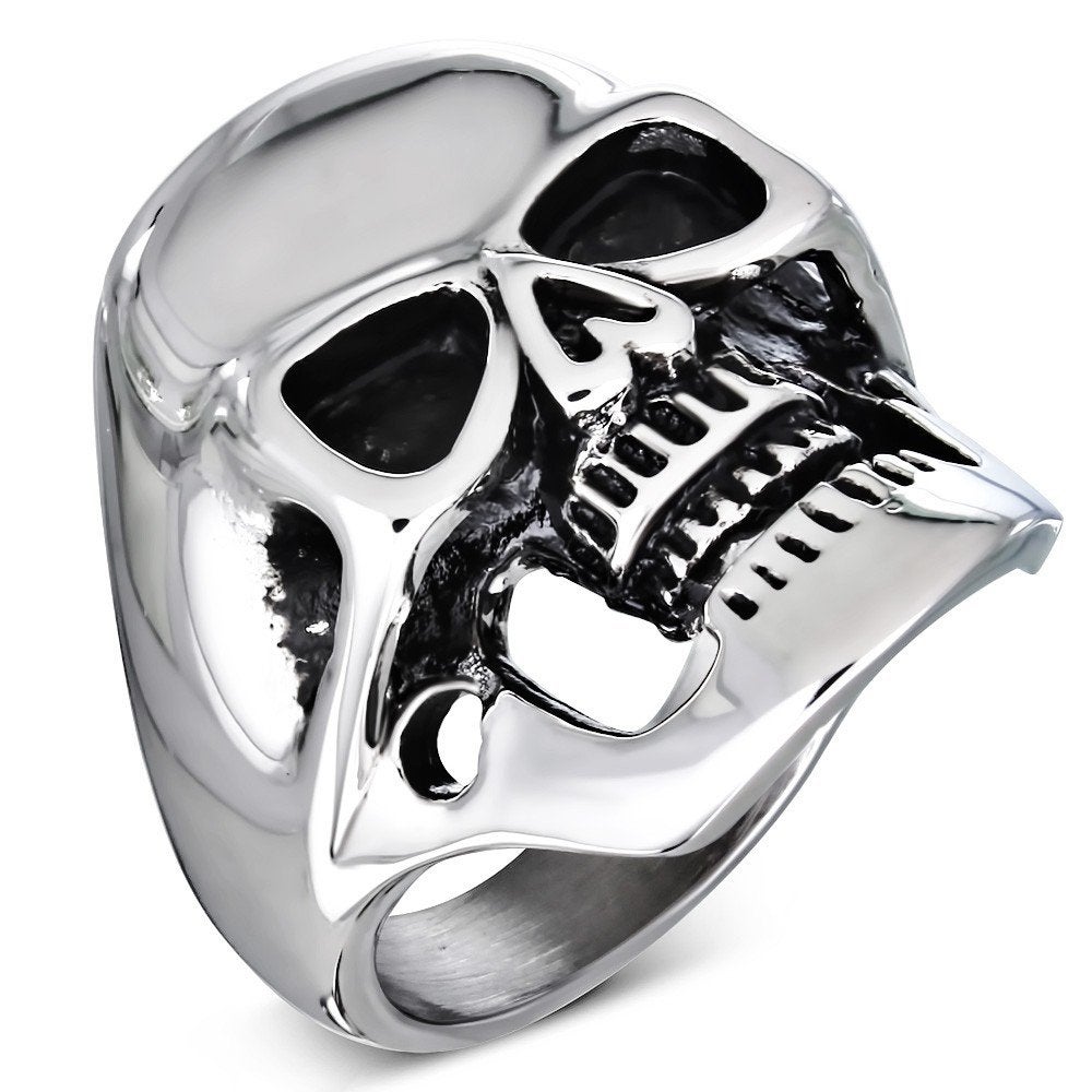 Bague Skull Biker en acier inoxydable, Bijoux, Sacs & Beauté, Neuf, Fer ou Acier, Homme, Argent