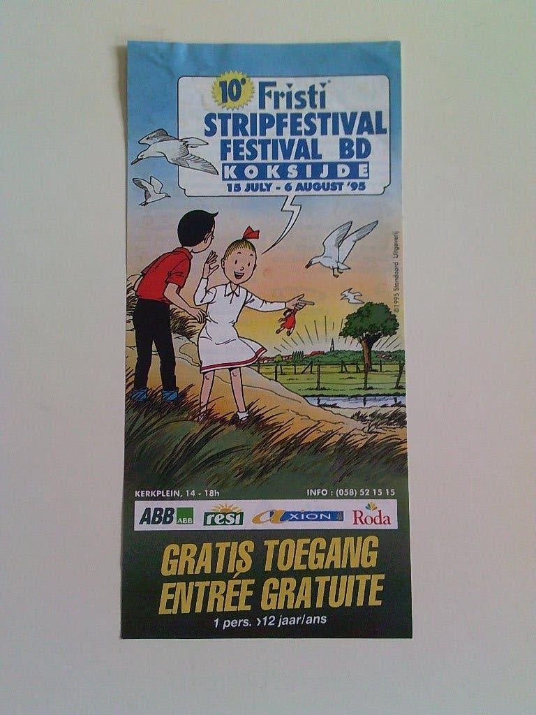 Gratis toegang ticket stripfestival Koksijde 1995 ., Enlèvement ou Envoi