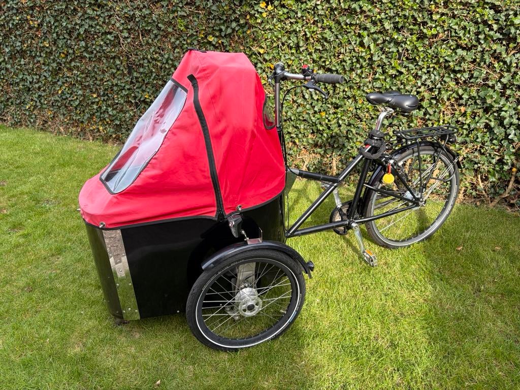 Bakfiets Nihola Family (niet-elektrisch), Fietsen en Brommers, Gebruikt, Huif, Velgrem, 2 kinderen