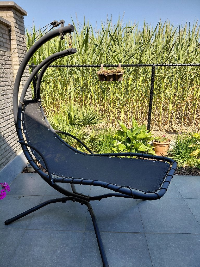 Zweefstoel, Jardin & Terrasse, Hamacs, Une personne, Comme neuf, Avec support, Enlèvement