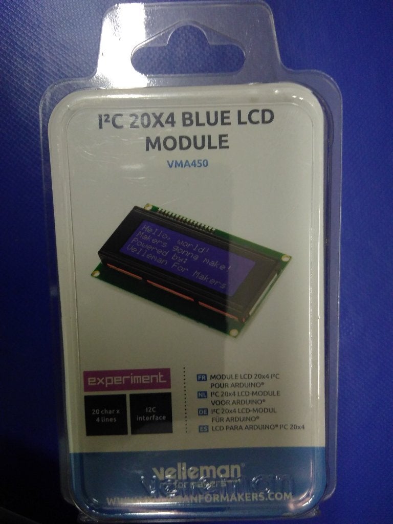 Velleman I²C 20x4 lCD Blue, Hobby & Loisirs créatifs, Composants électroniques, Enlèvement ou Envoi, Neuf