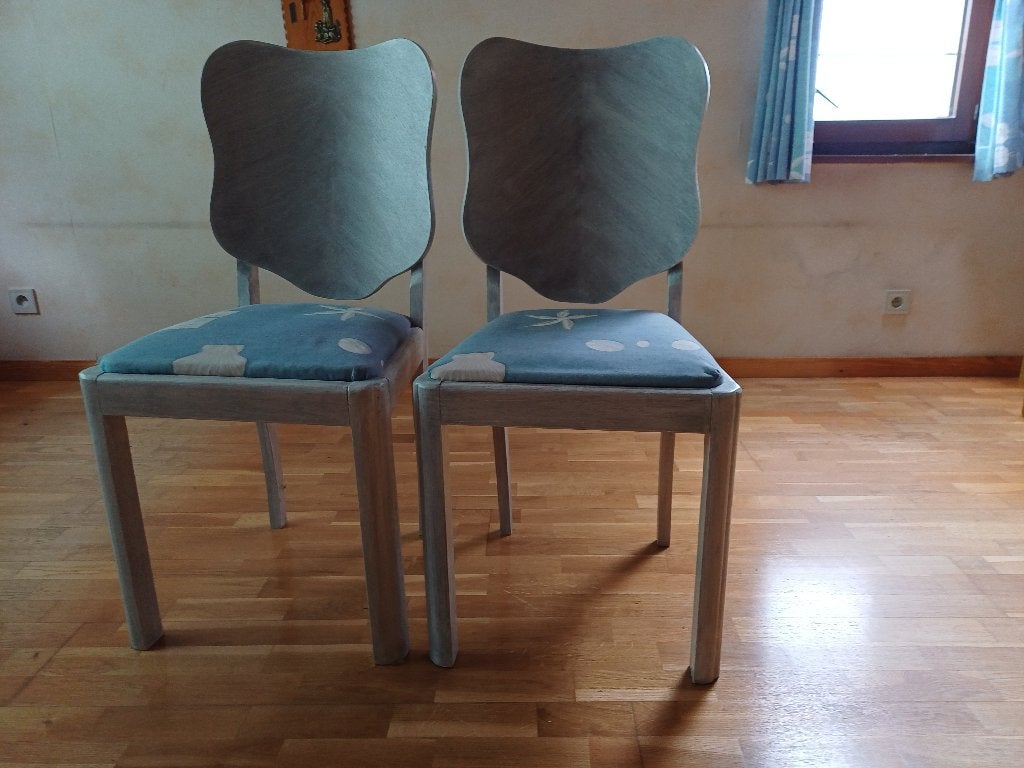 Houten stoel met kussentje, Huis en Inrichting, Ophalen, Gebruikt, Twee, Overige kleuren