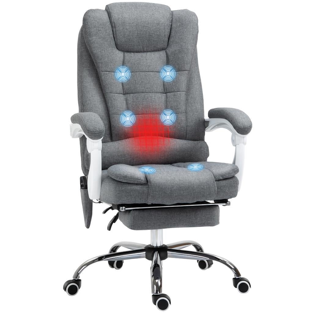 Chaise de bureau ergonomique massant et chauffante, Neuf, Gris, Chaise de bureau de gaming, Enlèvement