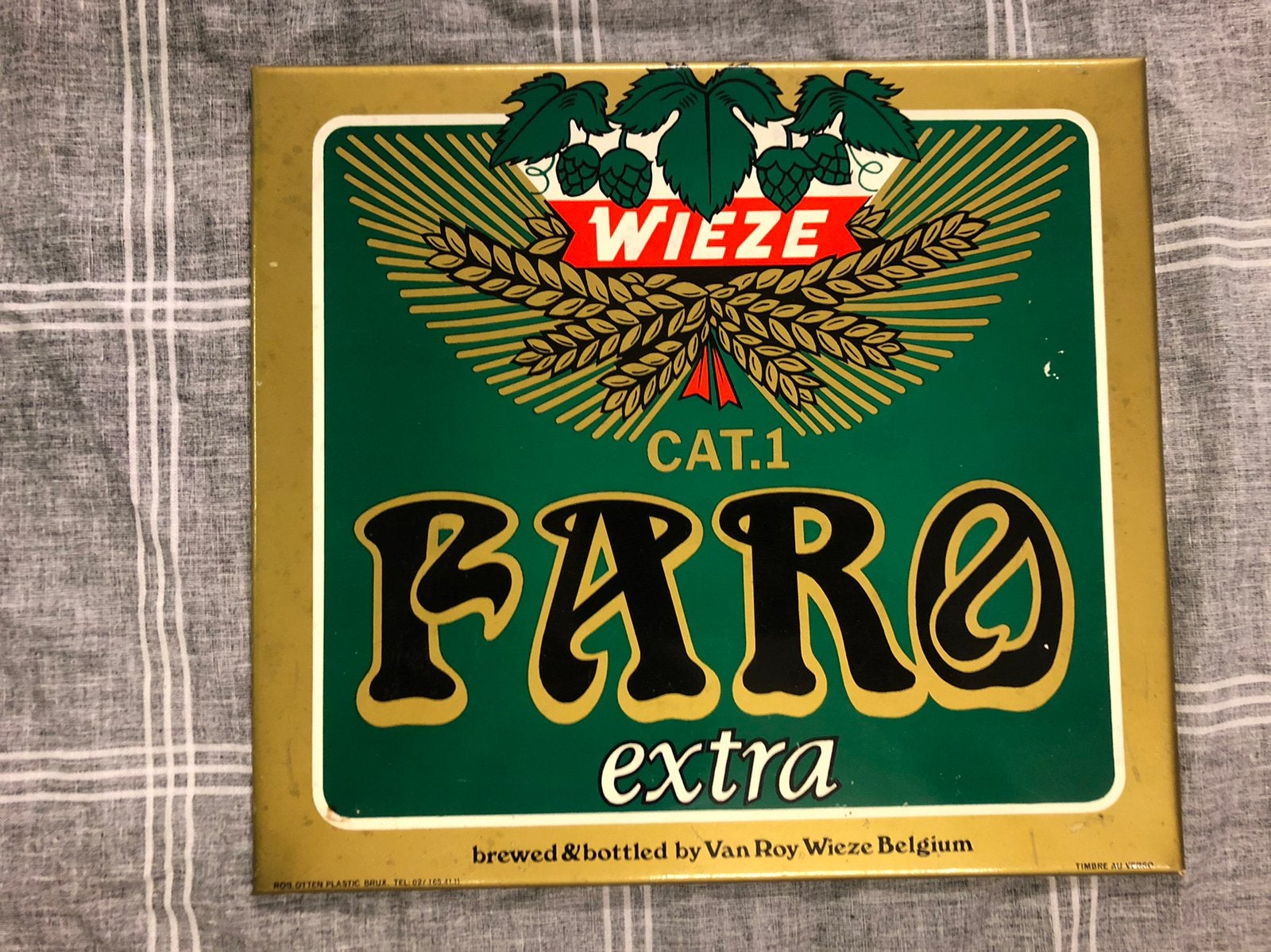 Wieze reclamebord glacoide, Verzamelen, Biermerken, Ophalen of Verzenden, Zo goed als nieuw, Reclamebord, Plaat of Schild, Overige merken