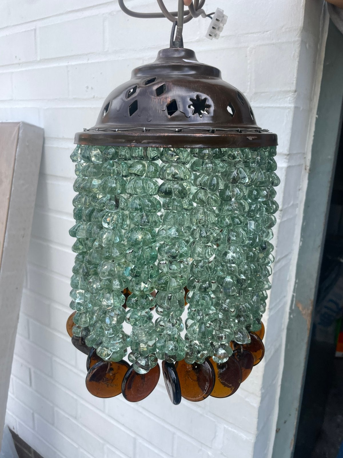 Grote lamp van glas en metaal, Enlèvement