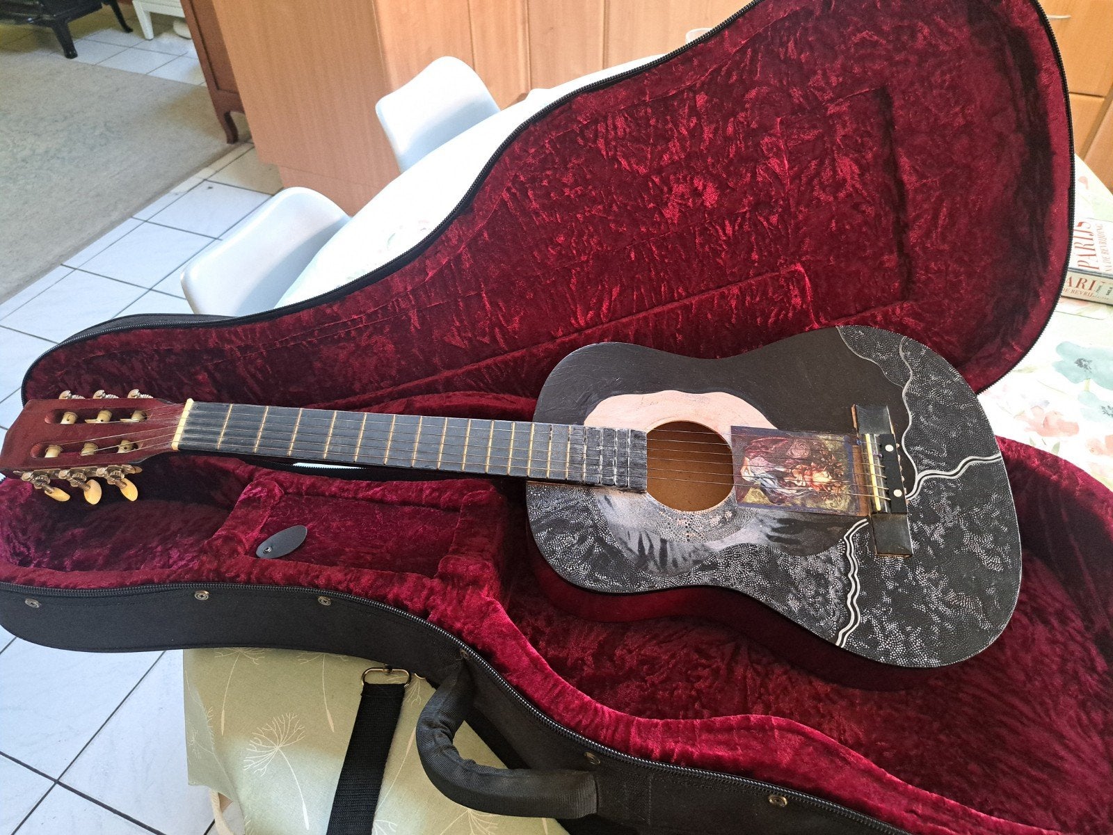 gitaar met koffer, Ophalen, Gebruikt, Klassieke of Spaanse gitaar, Met koffer