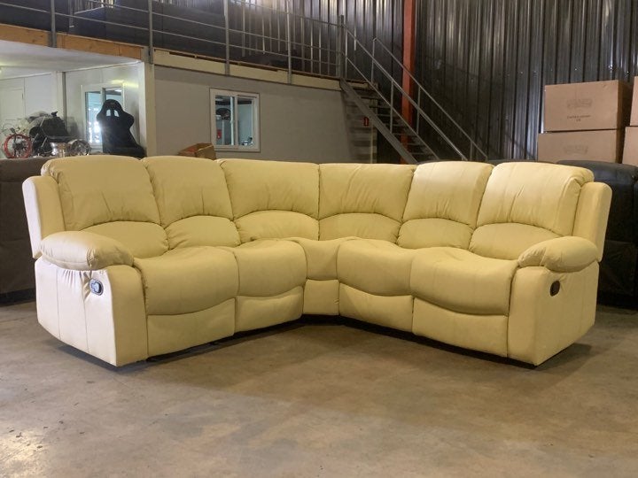 Salon Carlino cuir en coin avec double fonction relax, Maison & Meubles, Enlèvement ou Envoi, Neuf, Cuir