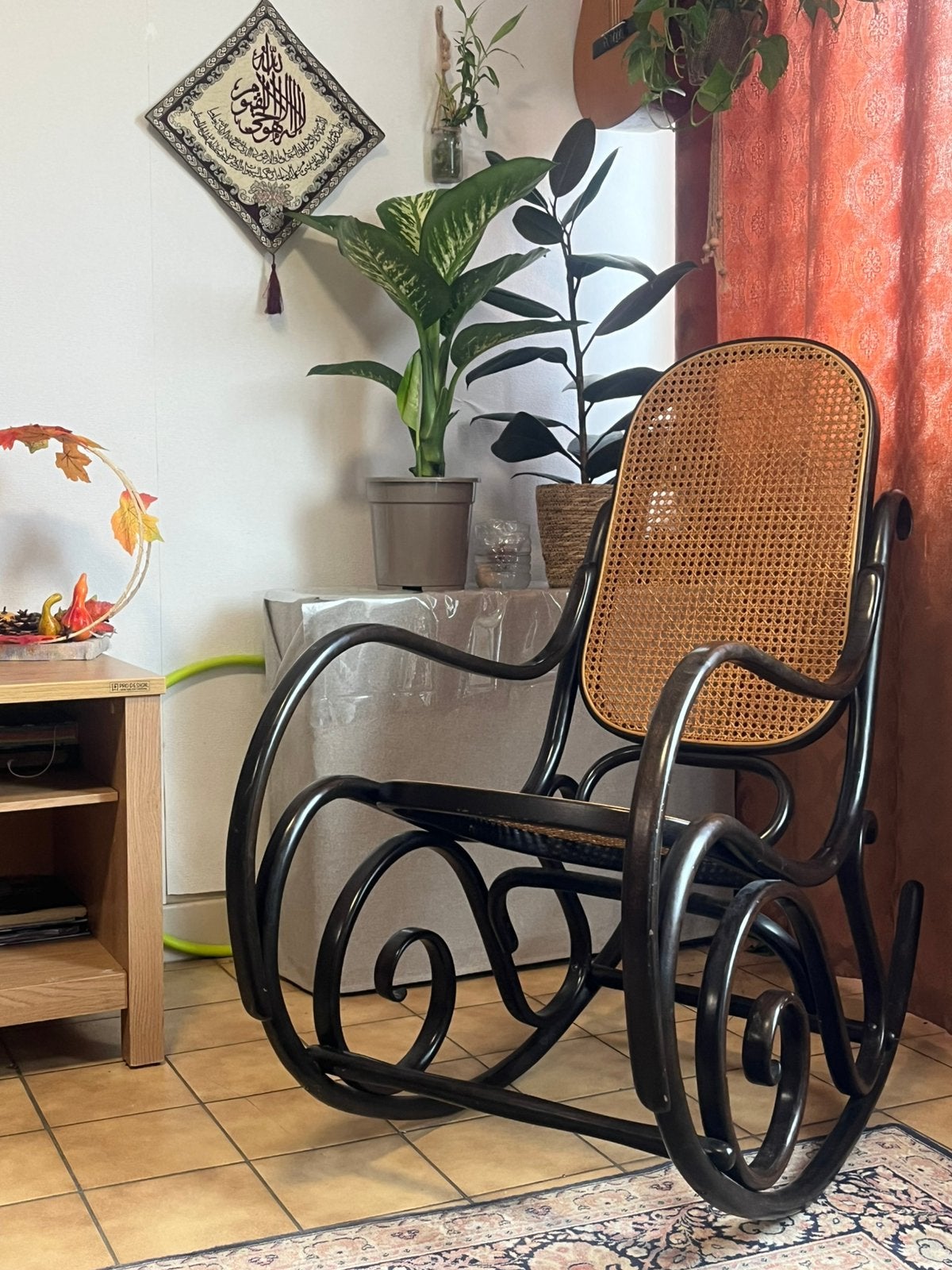 Schommelstoel (Thonet-stijl) Zwart met Webbing, Antiek en Kunst, Ophalen