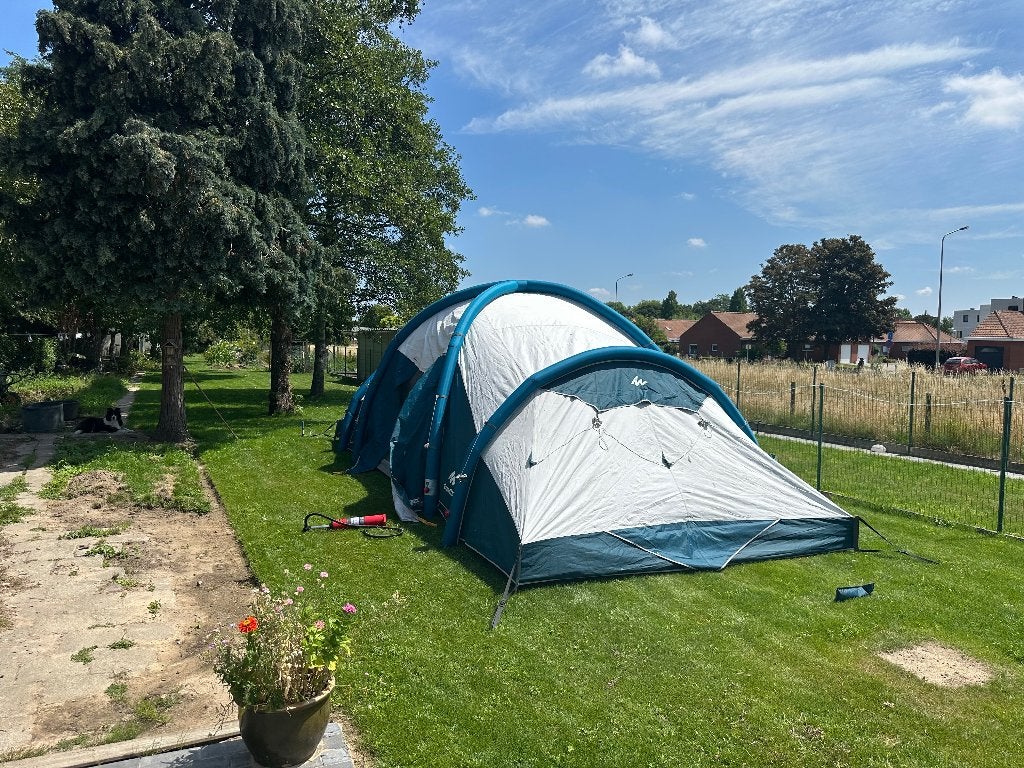 Quechua tent Air Seconds 8.4 Fresh & Black 8pers, Caravans en Kamperen, Tenten, meer dan 6, Gebruikt, Ophalen