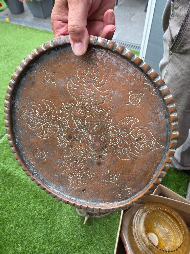 Prachtig  vintage koperen dienblad, Antiquités & Art, Enlèvement