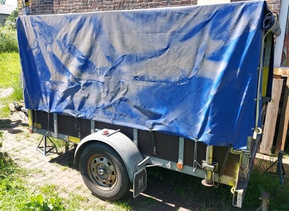 Aanhangwagen 750 kg met huif + geremd, Auto diversen, Aanhangers en Bagagewagens, Ophalen, Gebruikt