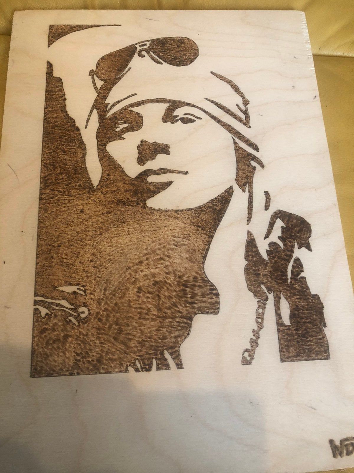 Pyrografie portret Axl Rose, Ophalen of Verzenden, Portret
