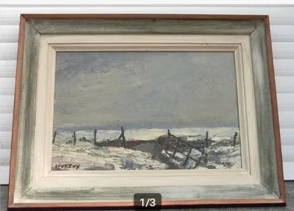 huile sur panneau signe omer courtoy, Antiquités & Art, Art | Peinture | Classique, Enlèvement ou Envoi, Panneau