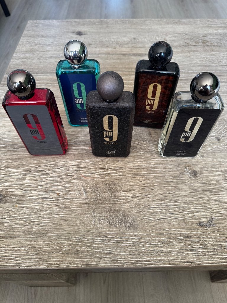 Carafes de la collection Afnan 9|1 ml, 2 ml, 3 ml et 5 ml, Enlèvement ou Envoi, Comme neuf, Échantillon ou Testeur, Plein