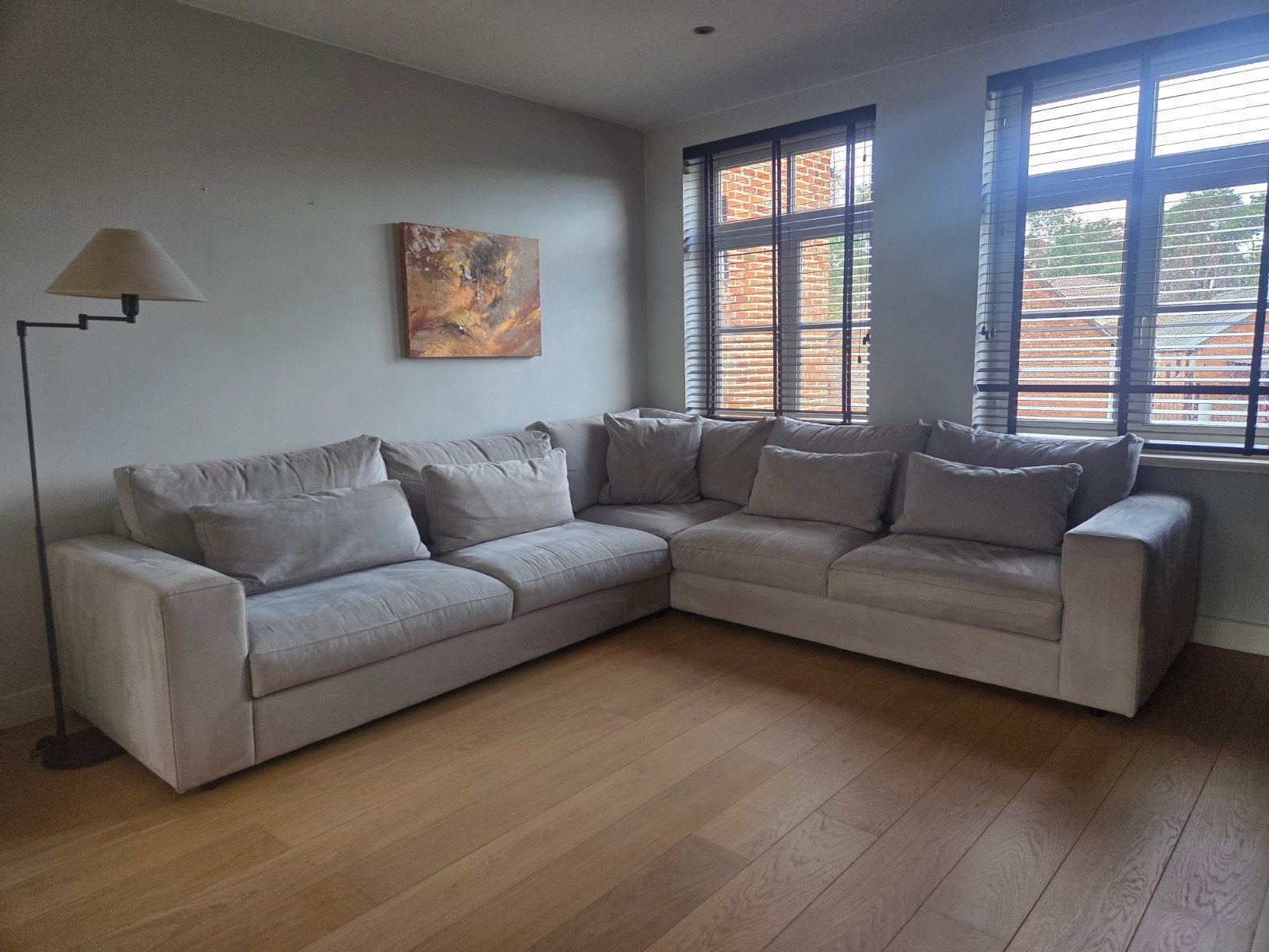 Mooie hoekzetel in alcantara – te koop -  geen koerier, Maison & Meubles, Enlèvement, Utilisé, Autres matériaux, Landelijk
