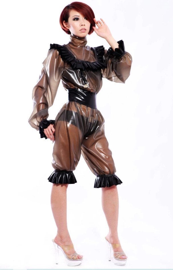 Latex bodysuit transparant smokey zwart XS/S rubber fetish, Kleding | Dames, Overige typen, Overige kleuren, Nieuw, Ophalen of Verzenden