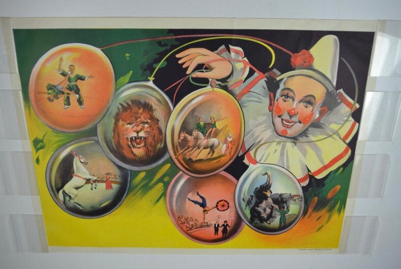 Oude Litho Circus Poster Wilsons Leicester - England, Antiek en Kunst, Kunst | Litho's en Zeefdrukken, Origineel, Overige onderwerpen
