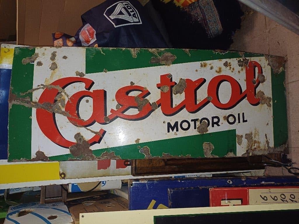 Ancienne plaque émaillée Castrol Oil, Enlèvement, Utilisé