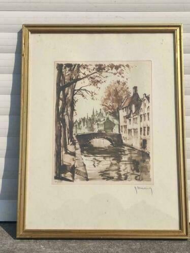 gravure bruges signe roger hebbelinck, Enlèvement ou Envoi, Gravure