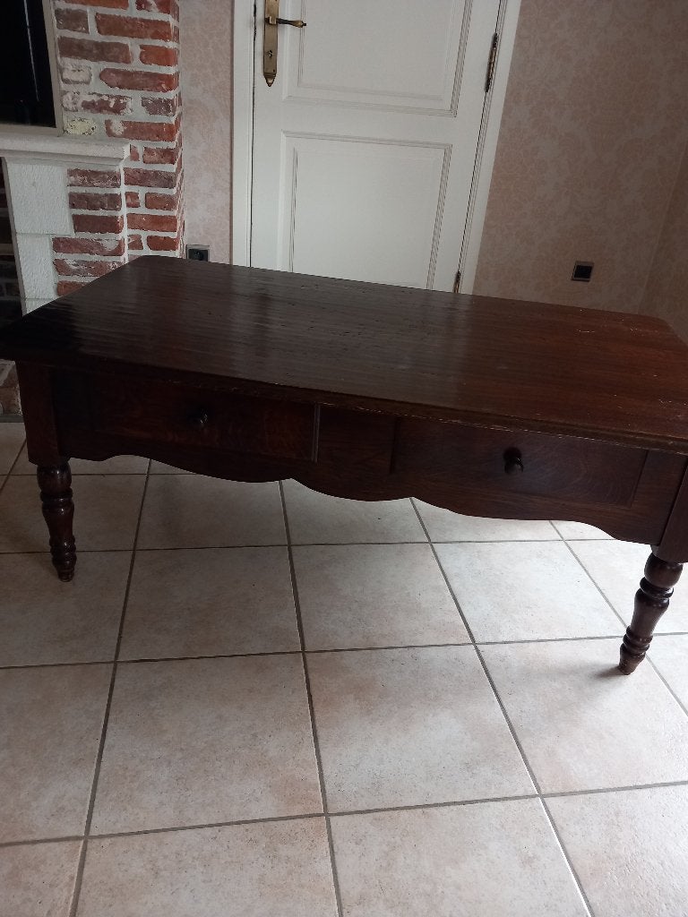 Bruine salontafel, Huis en Inrichting, Ophalen, Gebruikt, 100 tot 150 cm, 50 tot 100 cm