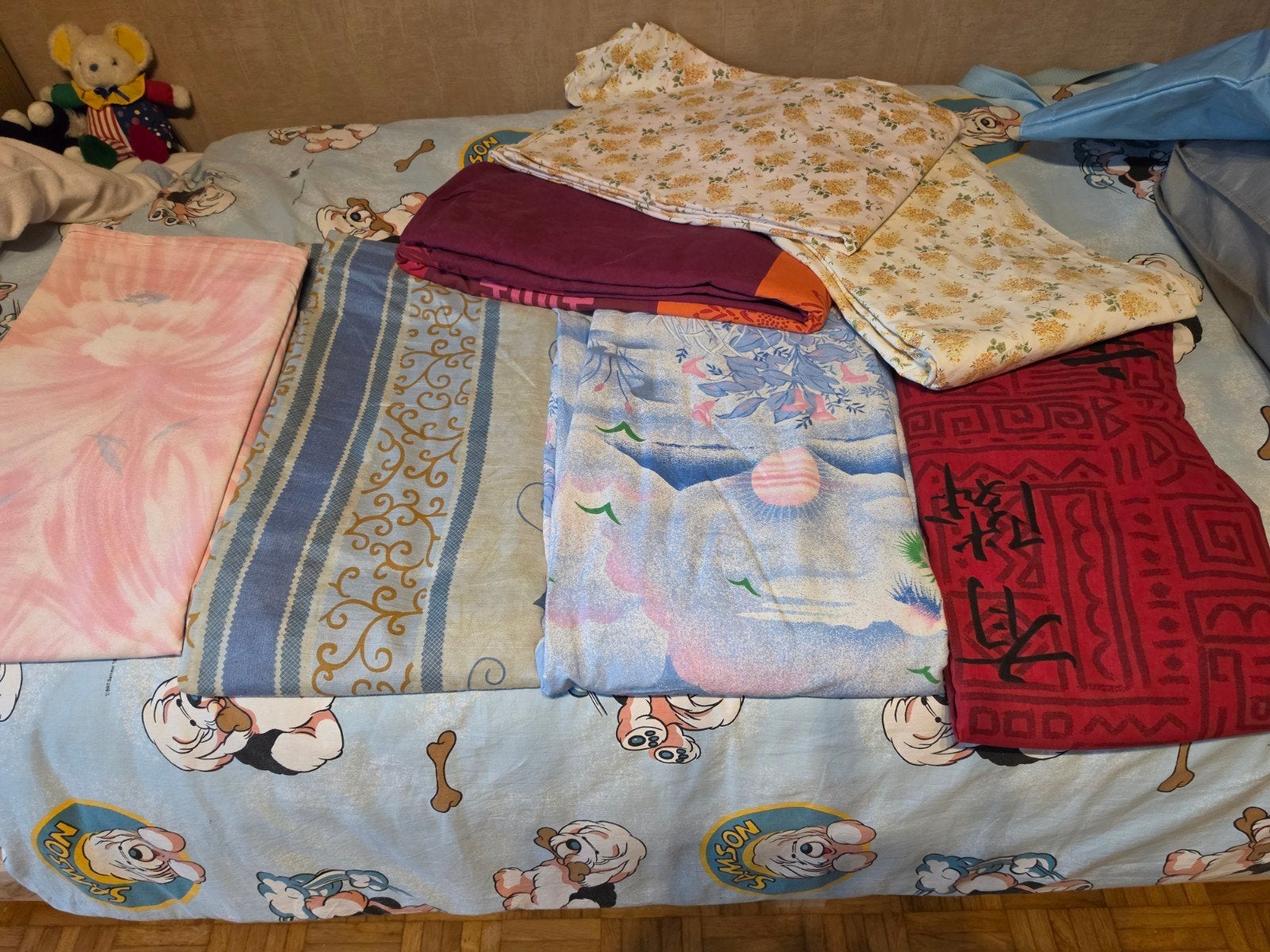 7 housses de couette pour un lit de 1m40, Maison & Meubles, Enlèvement, Housse de couette