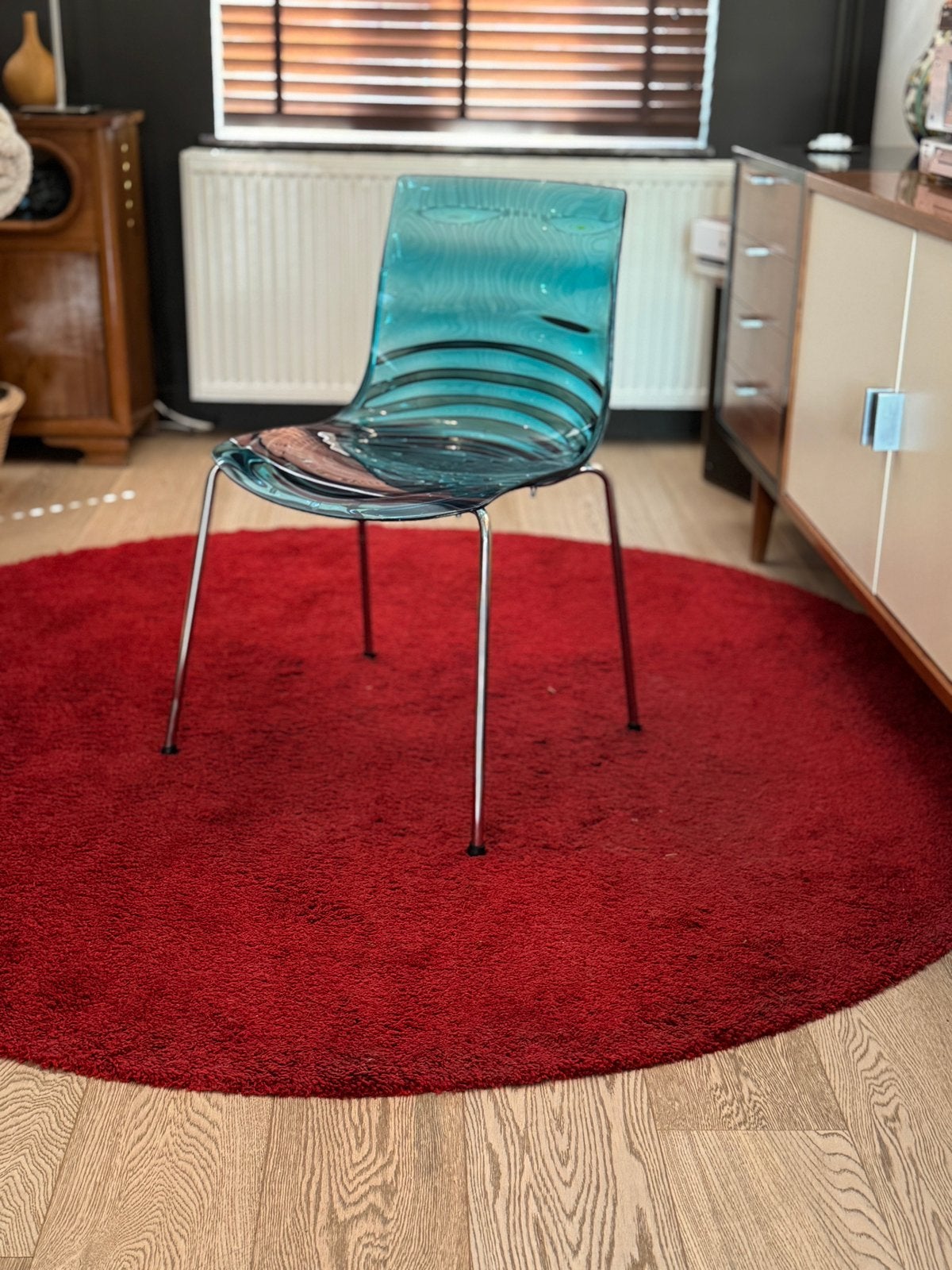 Lot de 6 chaises design italiennes – transparent bleu, Enlèvement, Comme neuf, Bleu, Métal