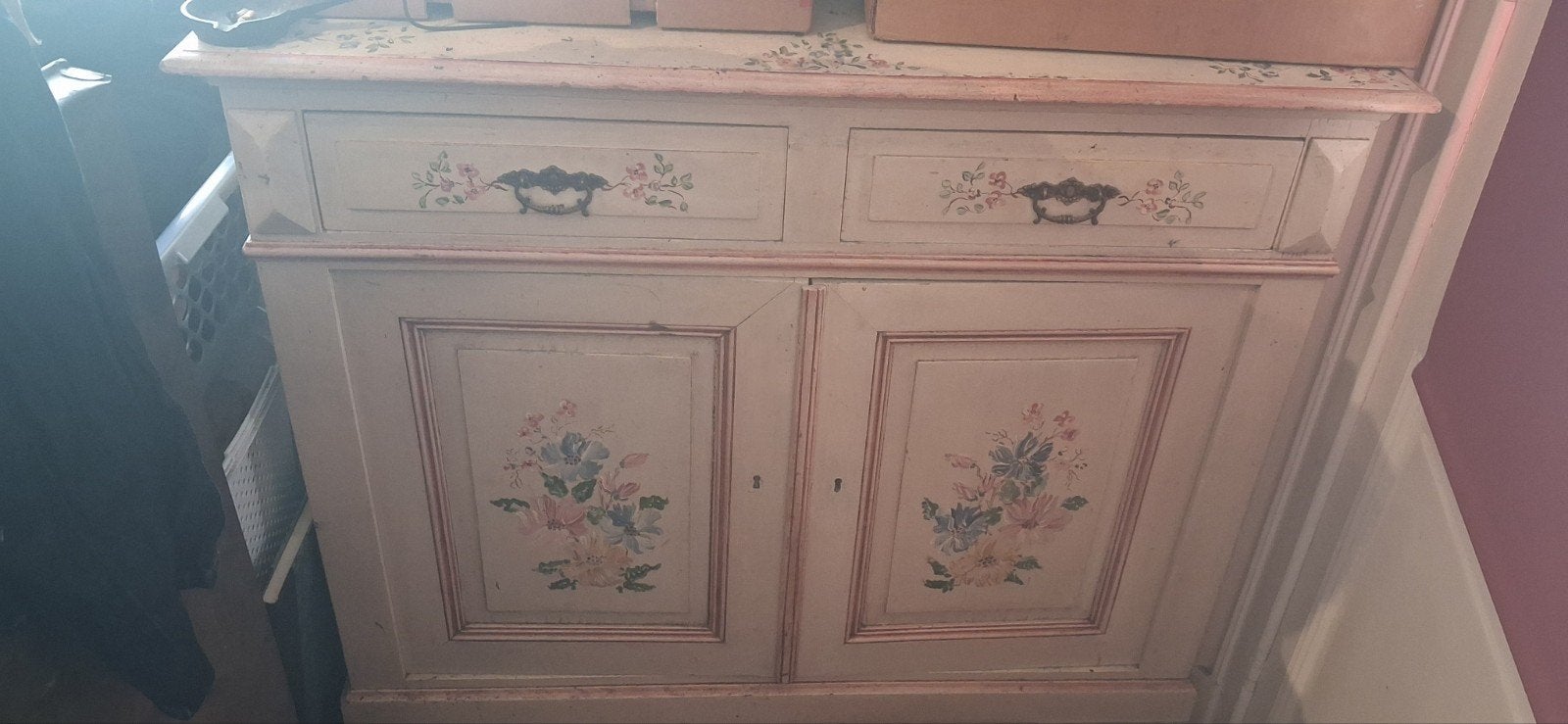 Superbe meuble peint à la main vintage, Maison & Meubles, Enlèvement