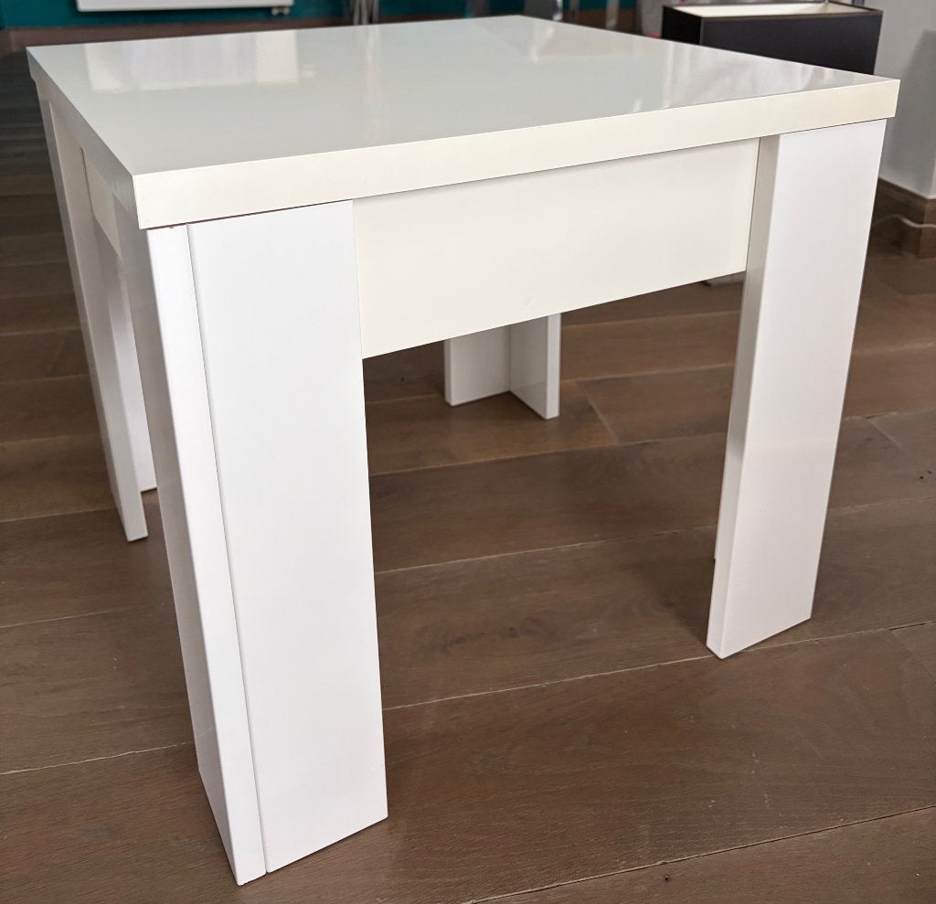 1 grotere salontafel en 1 bijzettafel, hoogglans, 100 à 150 cm, Enlèvement, Utilisé, Modern