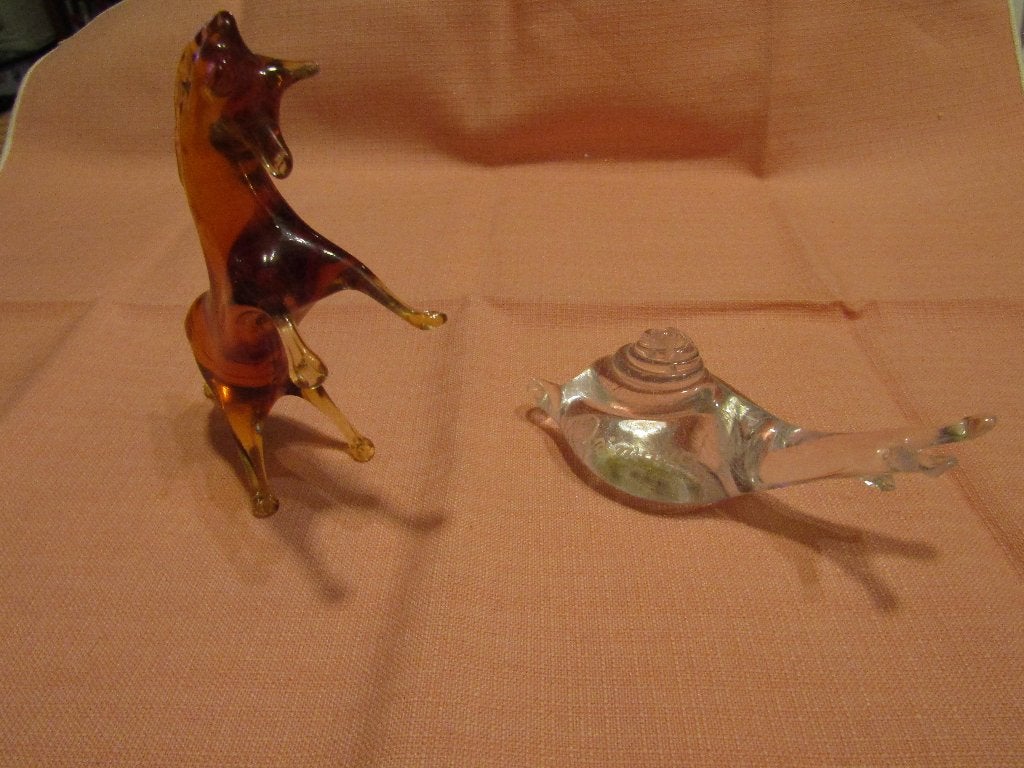 Magnifique animaux en cristal: cheval et escargot, Enlèvement ou Envoi