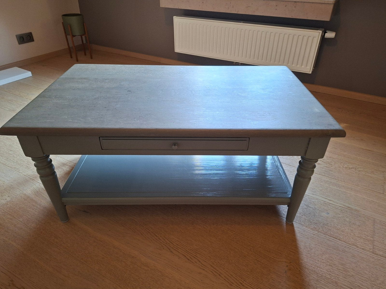 Landelijke salontafel, Huis en Inrichting, Tafels | Salontafels, Ophalen, Gebruikt, Eikenhout, 50 tot 100 cm