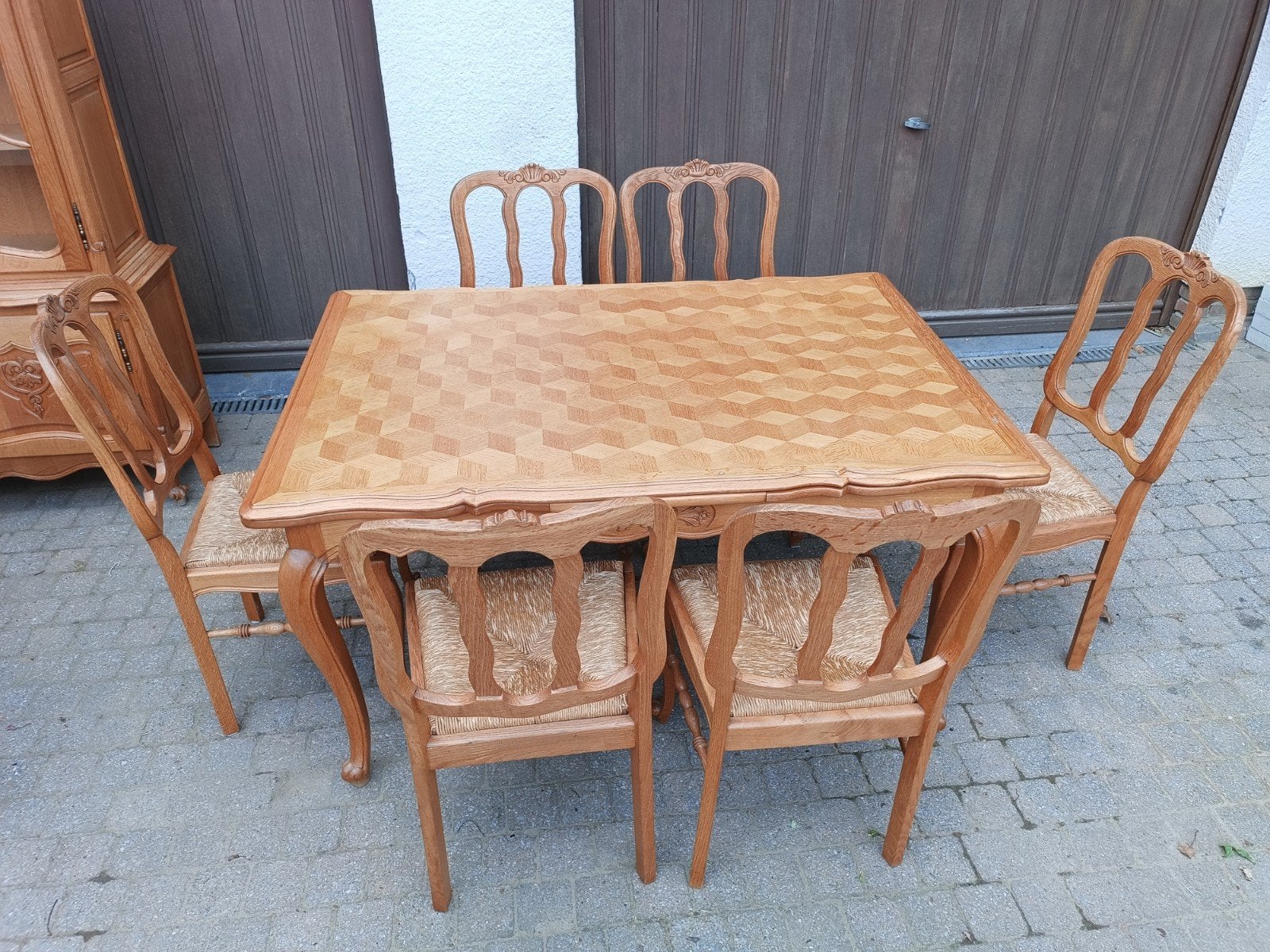 Mooie eettafel en 6 stoelen, Tuin en Terras, Tuinsets en Loungesets, Ophalen, Eettafel