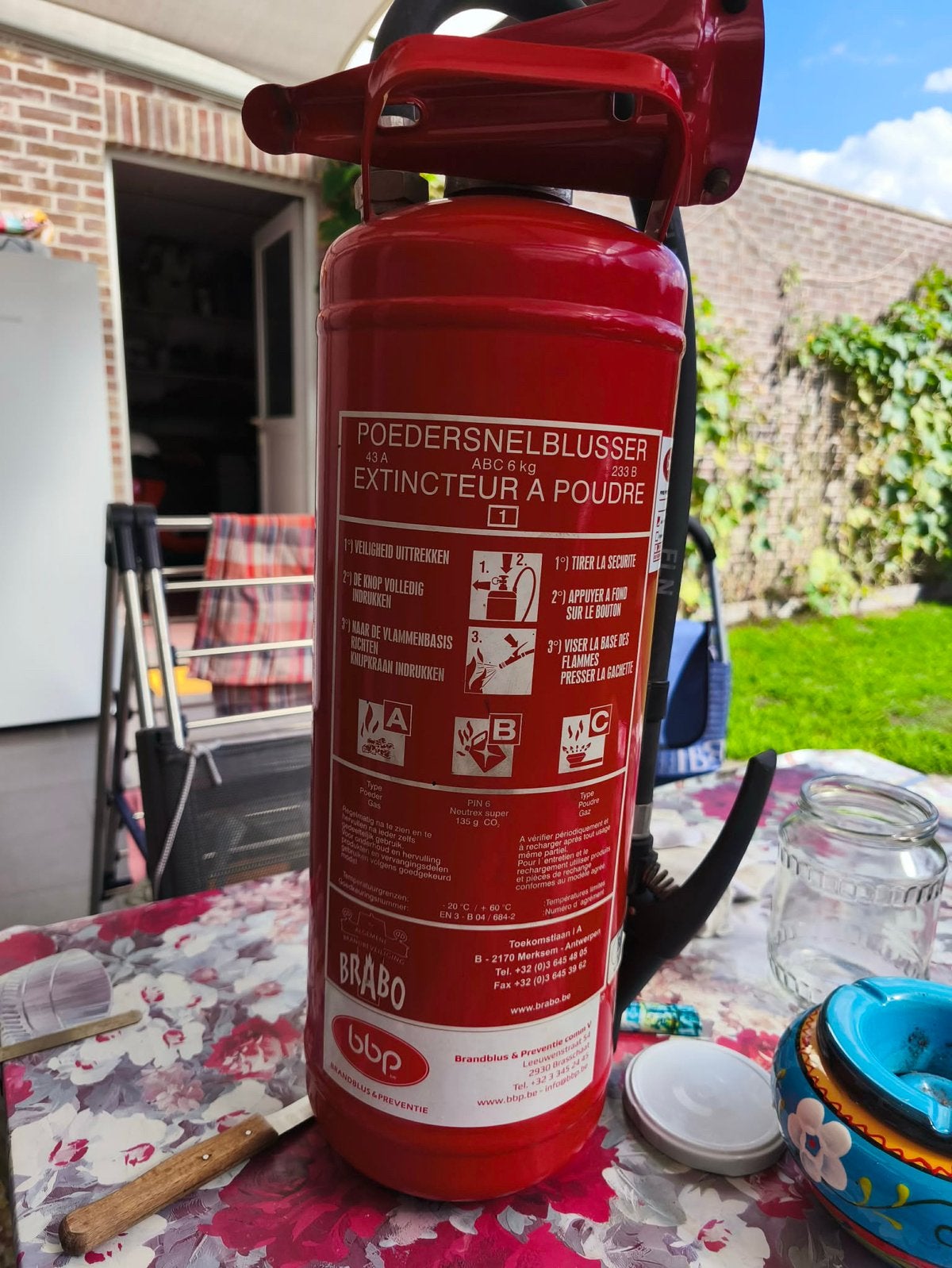 Brandblusser poeder BBP met muurbeugel gekeurd, Enlèvement, Comme neuf, Extincteur