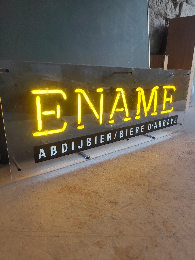 Enseigne lumineuse néon vintage Bière Ename, Collections, Enlèvement, Comme neuf, Panneau publicitaire