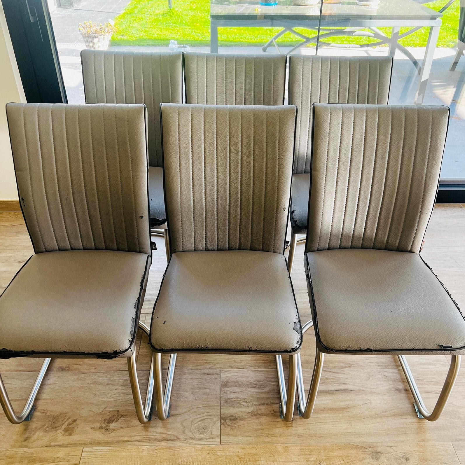 6 x Eetkamer stoelen H&H, Maison & Meubles, Enlèvement, Utilisé, Gris