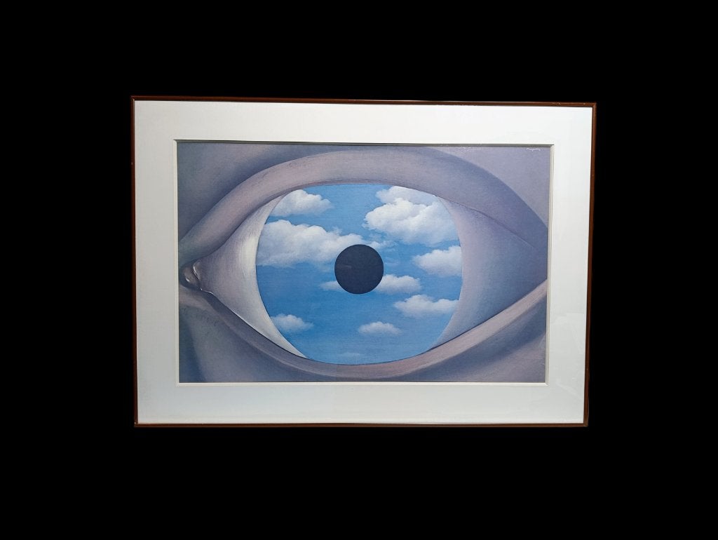 MAGRITTE: Le Faux Miroir (1928)., Antiquités & Art, Art | Lithographies & Sérigraphies, Impression offset, Signé dans la planche