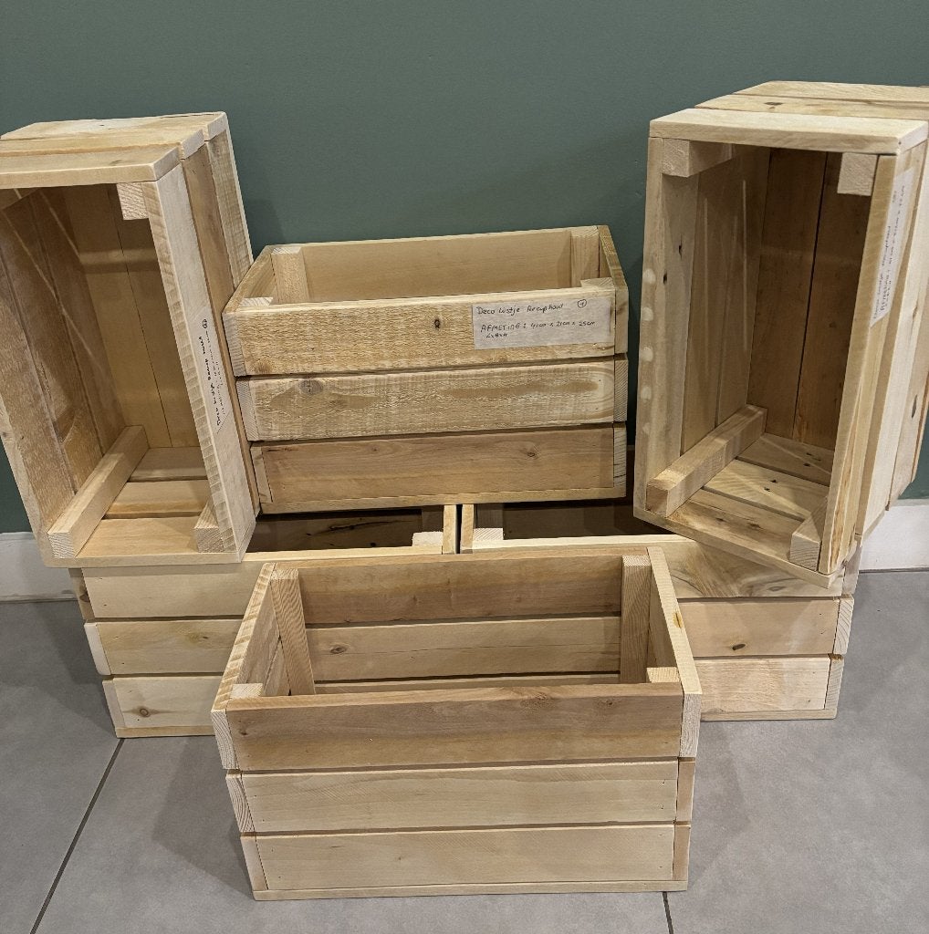 Decoratieve kratjes/kistjes, Hout, Nieuw, Ophalen of Verzenden, Rijkevorsel